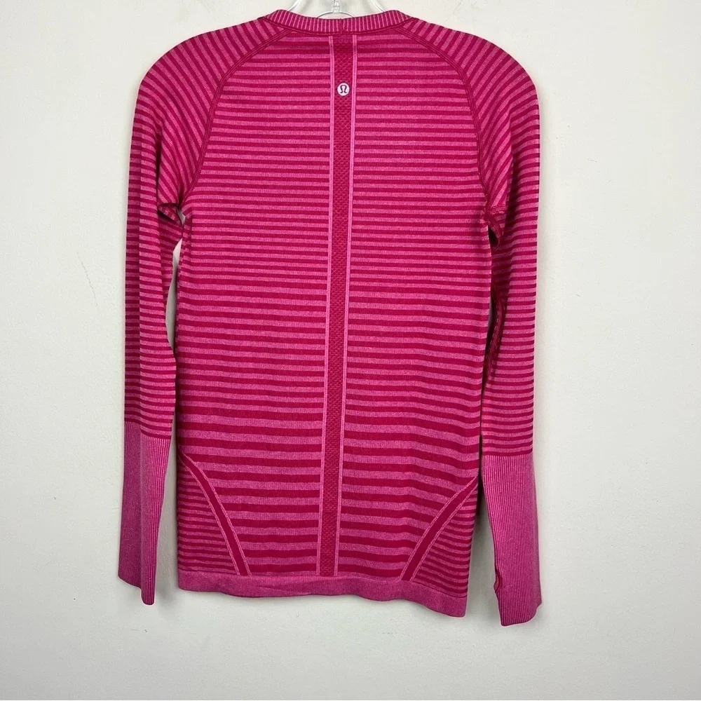 Lululemon Swiftly Tech Long Sleeve Crew Heathered Berry Rumble 6
